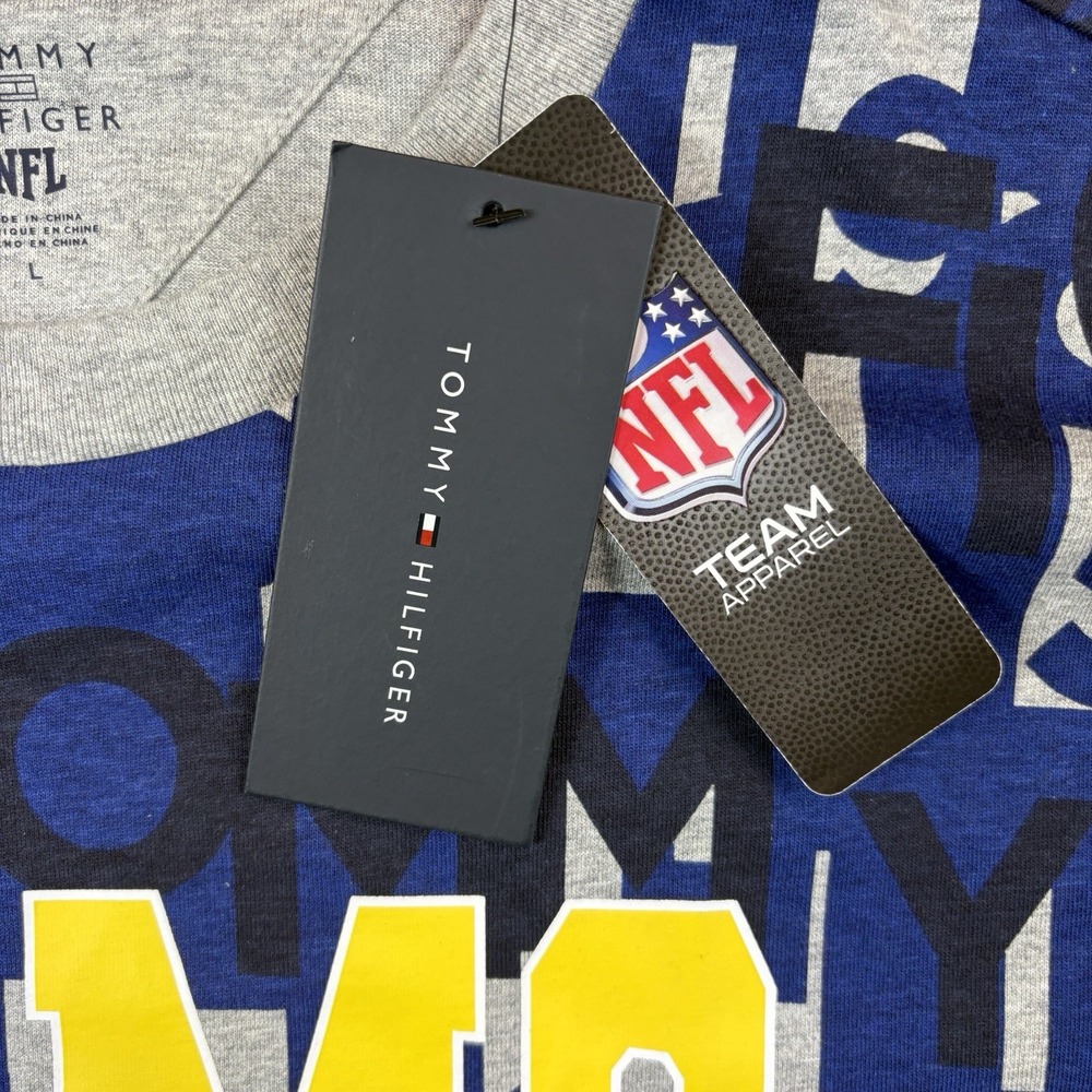 Los Angeles Rams‎ Tommy Hilfiger T-Shirt Mens Large Grey Blue NFL Preppy NEW - Picture 6 of 9